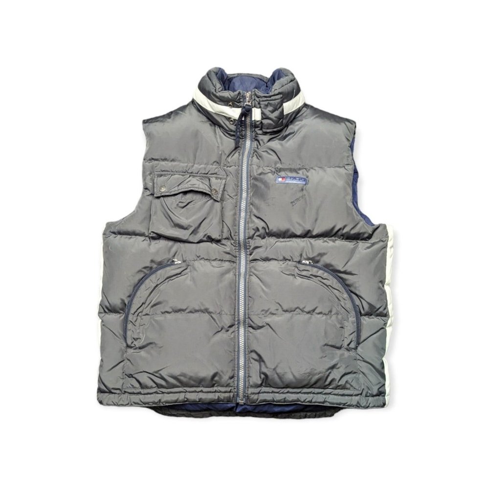 Tommy Hilfiger Vintage Men's L Down Filled Puffer Vest Brown 1990s H/00 Y2K